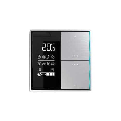 Donel Многофункциональный комнатный  термостат KNX,ЖК-экран, встроенный датчик температуры, глянцевое серебро, Cерия DKNX