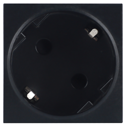 Donel Розетка 2К+З нем.ст., 45 гр., с з/ш, черн. (45х45мм), соединительный адаптер, серия (тип) DF6