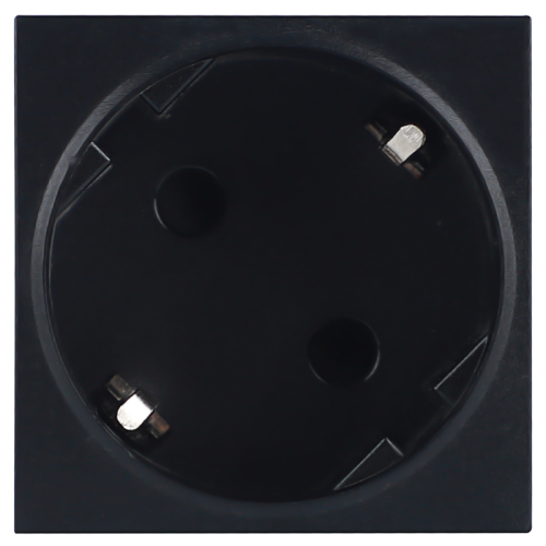 Donel Розетка 2К+З нем.ст., 45 гр., с з/ш, черн. (45х45мм), соединительный адаптер, серия (тип) DF6