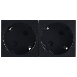 Donel Розетка 2х2К+З нем.ст., 45 гр., с з/ш, черн. матовая (90х45мм), серия (тип) DF6