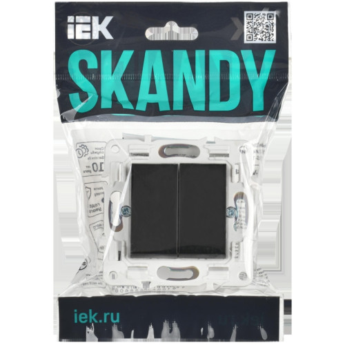 SKANDY Выключатель 2-клавишный 10А SK-V04Bl черный