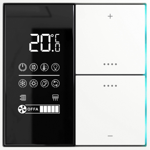 Donel Многофункциональный комнатный  термостат KNX,ЖК-экран, встроенный датчик температуры, полярный белый, Cерия DKNX