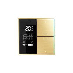 Donel Многофункциональный комнатный  термостат KNX,ЖК-экран, встроенный датчик температуры, глянцевое золото, Cерия DKNX