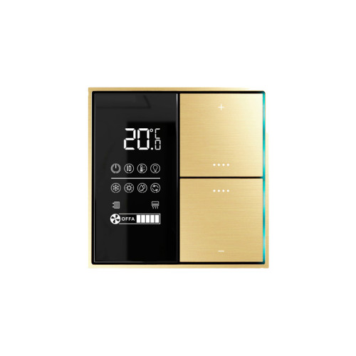 Donel Многофункциональный комнатный  термостат KNX,ЖК-экран, встроенный датчик температуры, глянцевое золото, Cерия DKNX