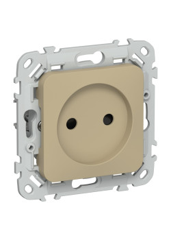 Розетка без заземления защитными шторками безвинтовое крепление/ FLITE Розетка без заземления с защитными шторками безвинтовое крепление 10А РСш01-1-ФлХ хаки