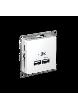 Розетка/ Розетка ATLASDESIGN USB 5В 1 порт x 2,1 А 2 порта х 1,05 А механизм белый