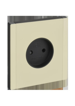 FORTE&PIANO Розетка 1-местная без заземления с защитными шторками винтовое крепление 10А FP817M металл слоновая кость