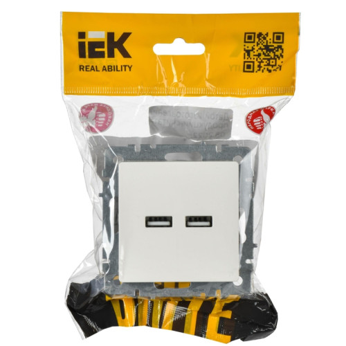 Розетка/ BRITE Розетка USB A+A 5В 3,1А РЮ10-1-БрБ белый