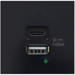 Donel USB зарядное устройство, 4.2A , Type A + C, 2 мод., черн. (45х45мм)