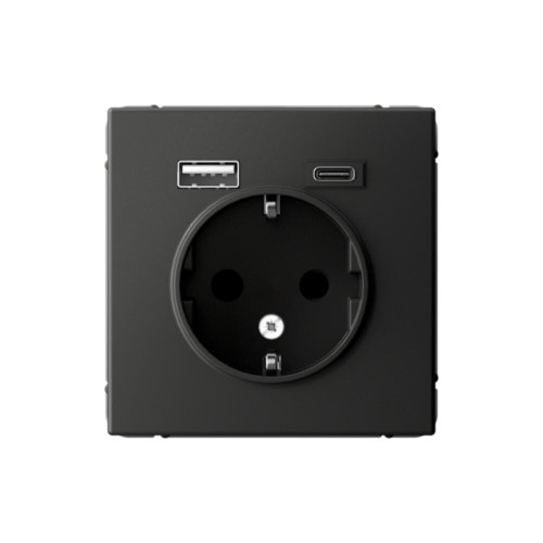 Розетка/ ARTGALLERY розетка 16А с 2 USB A+C, 5В/2,4А/3,0А, 2х5В/1,5А, механизм, базальт