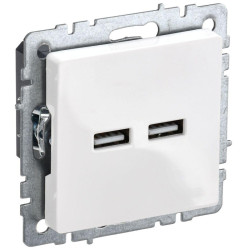 Розетка/ BRITE Розетка USB A+A 5В 3,1А РЮ10-1-БрБ белый