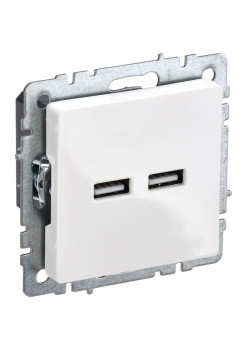 Розетка/ BRITE Розетка USB A+A 5В 3,1А РЮ10-1-БрБ белый
