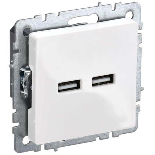 Розетка/ BRITE Розетка USB A+A 5В 3,1А РЮ10-1-БрБ белый