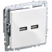 Розетка/ BRITE Розетка USB A+A 5В 3,1А РЮ10-1-БрБ белый