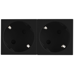 Donel Розетка 2х2К+З нем.ст., 45 гр., с з/ш, черн. (90х45мм), серия (тип) DF6