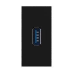 Donel Розетка информационная USB для передачи данных, 1мод., черн. (22.5х45мм), USB3.0, серия (тип) DEC