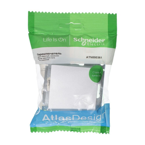 Переключатель одноклавишный/ Переключатель одноклавишный ATLASDESIGN схема 6 10АХ механизм алюминий