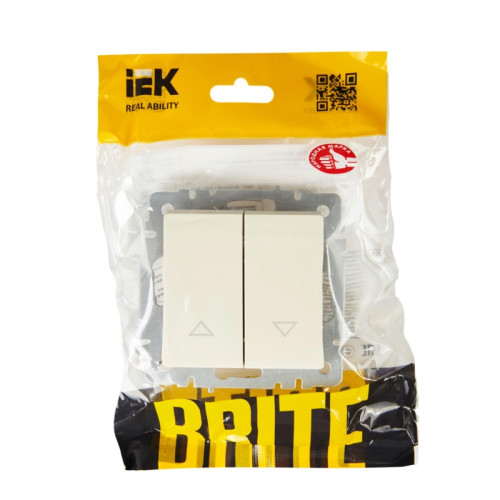 Выключатель жалюзи/ BRITE Выключатель жалюзи 10А ВС10-1-5-БрКр бежевый
