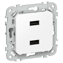Розетка/ FLITE Розетка USB A+A 3,1А РЮ-2-ФлБ белый
