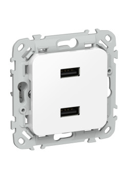 Розетка/ FLITE Розетка USB A+A 3,1А РЮ-2-ФлБ белый