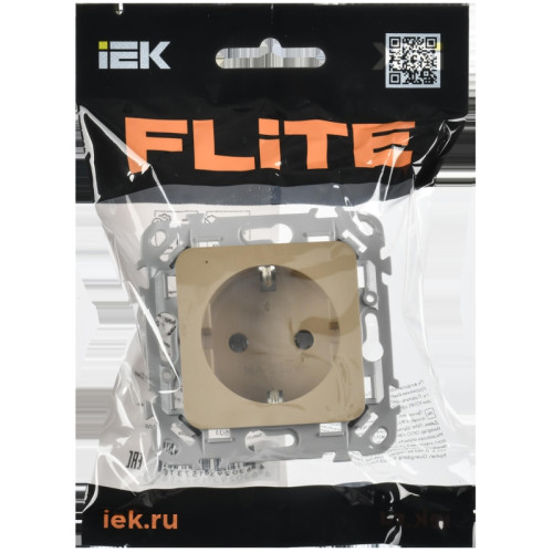 Розетка заземлением без защитных шторок безвинтовое крепление/ FLITE Розетка с заземлением без защитных шторок безвинтовое крепление 16А РС11-1-ФлХ хаки