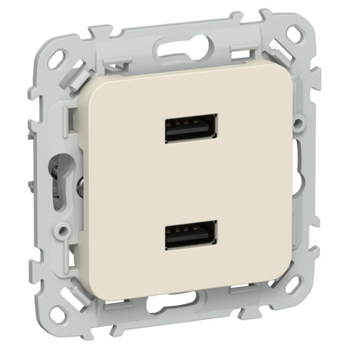 Розетка/ FLITE Розетка USB A+A 3,1А РЮ-2-ФлСл сливочный