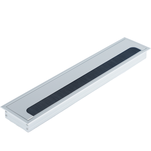 Donel Кабельный громмет (лючок) в стол, 400*80мм, цвет: серебро