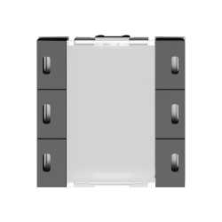 Donel Сенсорный кнопочный модуль KNX, 3 группы, 55 мм, встроенный датчик температуры, функции KNX: переключение, диммер, RGB и RGBW, шторы, сцена, отправка значения, сдвиговый регистр, множественная операция, режим задержки; 8 групповых событий, 8 логичес