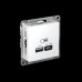Розетка/ ATLASDESIGN USB розетка A + тип-C 45W высокоскор.заряд. QC, PD, механизм, белый