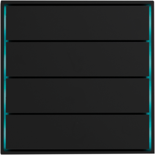 Donel Сенсорный кнопочный модуль KNX, 4 группы, черная черепаха. Серия устройств: DKNX