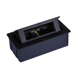 Donel Настольный встраиваемый выдвижной розеточный блок  6 мод. (3 мод. 45х45), черный