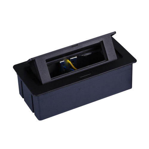 Donel Настольный встраиваемый выдвижной розеточный блок  6 мод. (3 мод. 45х45), черный