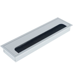 Donel Кабельный громмет (лючок) в стол, 280*80мм, цвет: серебро