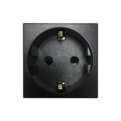 Donel Розетка 2К+З нем.ст., в/заж., с з/ш, черн. матовая (45х45мм), серия (тип) DF6