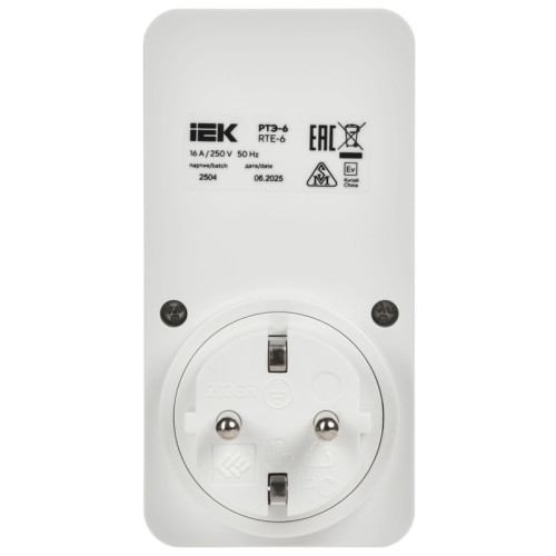 РТЭ/ РТЭ-6 Розетка-таймер электронный 1мин 24ч 16А IP20 IEK