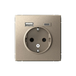 Розетка/ ARTGALLERY розетка 16А с 2 USB A+C, 5В/2,4А/3,0А, 2х5В/1,5А, механизм, шампань