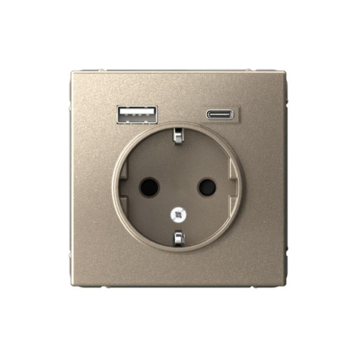 Розетка/ ARTGALLERY розетка 16А с 2 USB A+C, 5В/2,4А/3,0А, 2х5В/1,5А, механизм, шампань