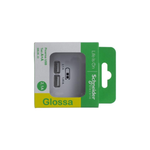 Розетка/ Розетка GLOSSA USB 5В/2100мА 2х5В/1050мА механизм белый Розетка/ Розетка GLOSSA USB 5В/2100мА 2х5В/1050мА механизм белый
