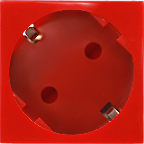 Donel Розетка 2К+З нем.ст., 45 гр., с з/ш, крас. (45х45мм), серия (тип) DF6