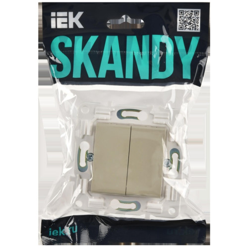 Выключатель/ SKANDY Выключатель 2-клавишный 10А SK-V04B бежевый
