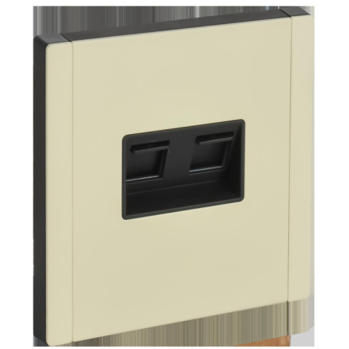 FORTE&PIANO Розетка компьютерная двойная RJ-45 кат.5E FP833M металл слоновая кость
