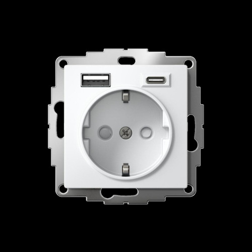 ATLASDESIGN РОЗЕТКА 16А с 2 USB A+C, 5В/2,4А/3,0А, 2х5В/1,5А, механизм, БЕЛЫЙ ATLASDESIGN РОЗЕТКА 16А с 2 USB A+C, 5В/2,4А/3,0А, 2х5В/1,5А, механизм, БЕЛЫЙ