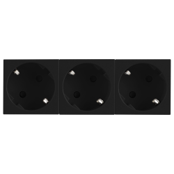 Donel Розетка 3х2К+З нем.ст., 45 гр., с з/ш, черн. (135х45мм), серия (тип) DF6
