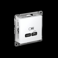 Розетка/ ATLASDESIGN USB розетка тип-C 65W высокоскор.заряд. QC, PD, механизм, белый