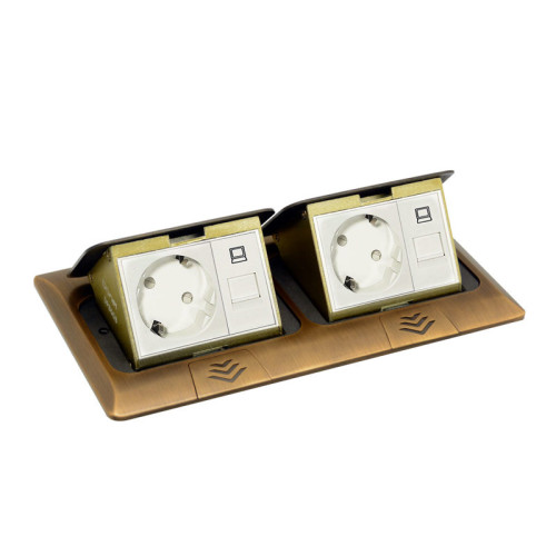 Donel Выдвижной блок 6 (3+3) мод. античная латунь (с уст. набором)