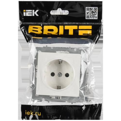 BRITE Розетка 1-местная с заземлением без защитных шторок 16А безвинтовое крепление РС21-1-0-БрБ белый BRITE Розетка 1-местная с заземлением без защитных шторок 16А безвинтовое крепление РС21-1-0-БрБ белый