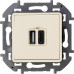 INSPIRIA Зарядное устройство USB А+С 3000мА 5Вслоновая кость