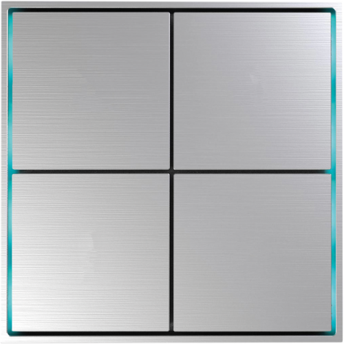 Donel Сенсорный кнопочный модуль KNX, 4/8 группы, глянцевое серебро. Серия устройств: DKNX