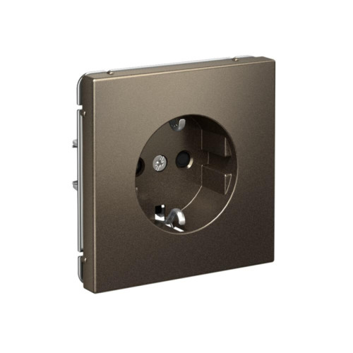 РОЗЕТКА заземлением шторками/ ARTGALLERY розетка с заземлением со шторками, 16А, механизм, быстрозажимные клеммы, мокко
