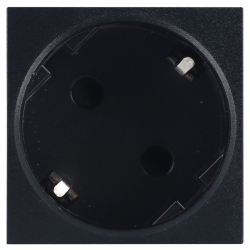 Donel Розетка 2К+З нем.ст., 45 гр., с з/ш, черн. матовая (45х45мм), соединительный адаптер, серия (тип) DF6